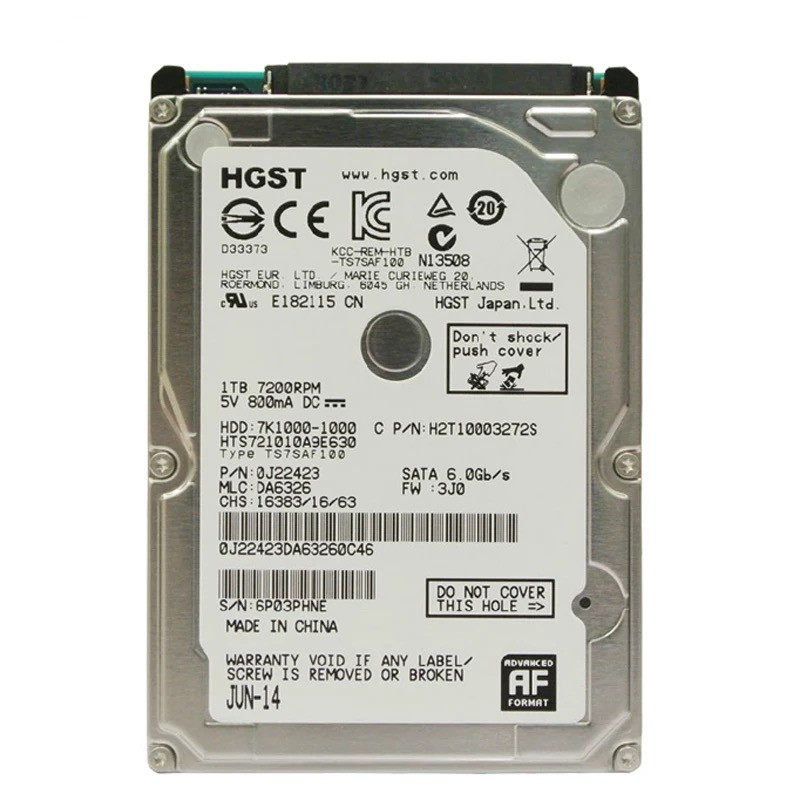 日立1T笔记本硬盘HTS721010A9E630垂直2.5寸7200转32M机械硬盘1TB