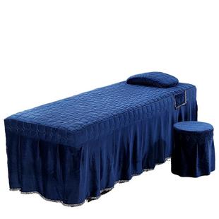 加厚美容床罩单件带洞四季圆头床裙按摩推拿美容院专用床套紫色