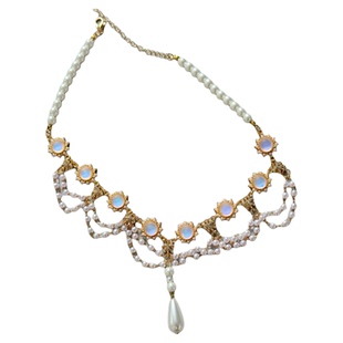 法式白月光珍珠流苏项链女复古重工设计感多层锁骨链轻奢小众颈链