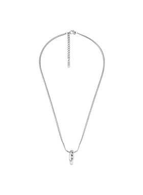 [礼物]DIESEL男女同款OVAL D银色项链挂坠饰品DX1644