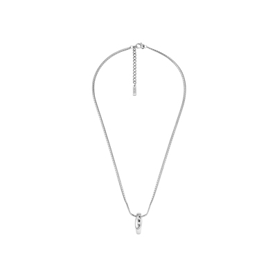 DIESEL男女同款OVAL D银色项链挂坠饰品DX1644