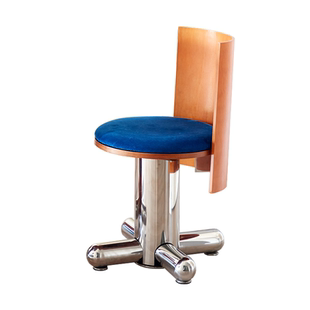 不众丨Polka餐椅中古包豪斯不锈钢小众撞色书桌椅复古布艺靠背椅