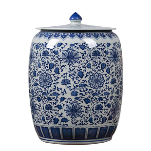 特大号茶叶罐景德镇陶瓷茶缸普洱茶罐密封屯茶收纳桶茶饼储存罐