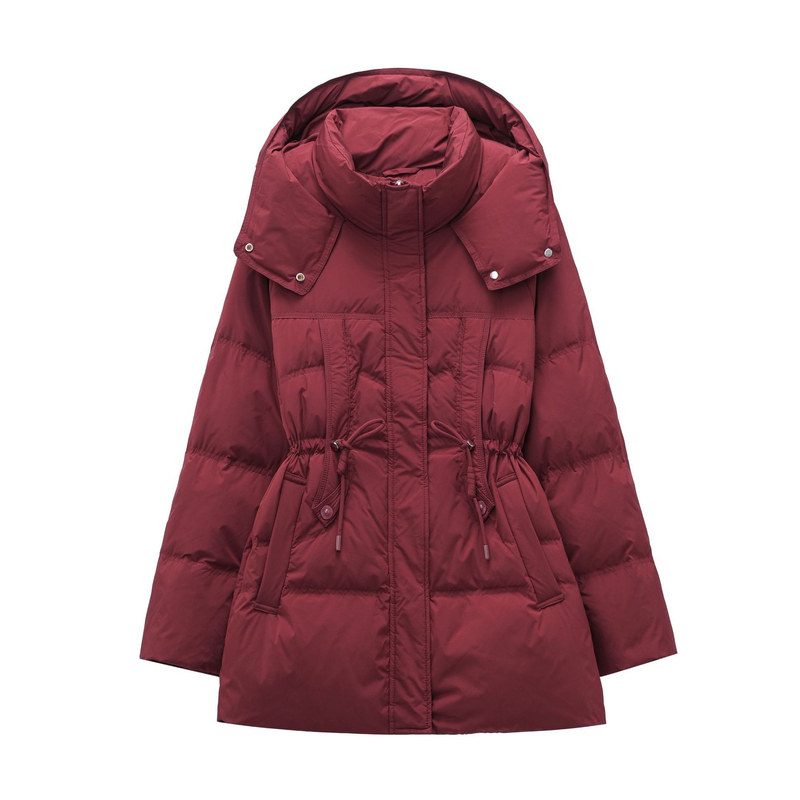 大码羽绒服女红色冬装200斤胖mm