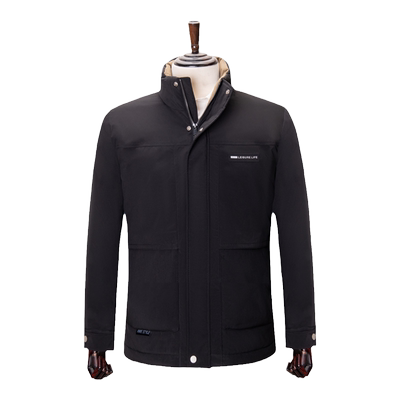 鼎铜加厚羽绒服中年商务立领短款