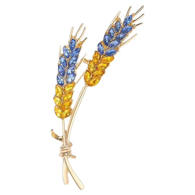 百搭金色麦穗胸针女士西装胸花