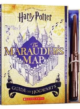 哈利波特 霍格沃茨活点地图指南 英文原版 Harry Potter Marauder’s Map Guide to Hogwarts 附发光的魔杖电影周边书进口英语书籍
