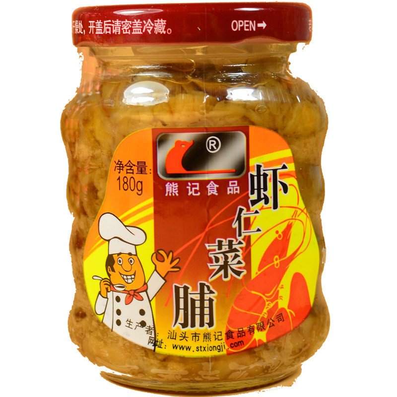 2瓶180克熊记虾仁菜脯白粥开胃