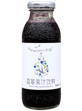 【1月份】禾韵蓝莓果汁饮料通化特产蓝莓汁260ml 果汁含量≥85%