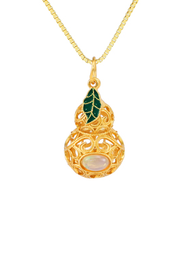 925纯银福禄葫芦精雕镂空项链