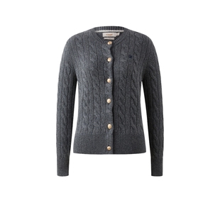 【绒感棉花糖含山羊绒】Eland衣恋毛衣女绞花针织开衫2025秋冬新