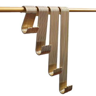 服装店s钩挂钩长s钩s型金属挂钩金色圆s勾铁挂钩衣服钩子衣架挂钩