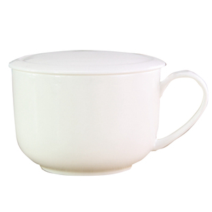 泡面碗陶瓷食堂打饭碗骨瓷带盖碗学生饭盒早餐宿舍带把手的碗手柄