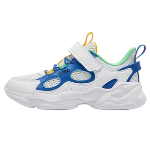 特步儿童鞋2026春季新款网面透气运动鞋魔术贴男童鞋男孩跑步鞋子