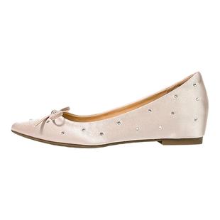 羊皮版sanjuan三卷内增高单鞋粉色蝴蝶结芭蕾鞋女浅口平底鞋尖头