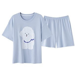 猫人睡衣女款夏薄款100%纯棉短袖短裤卡通可爱2026新款家居服套装