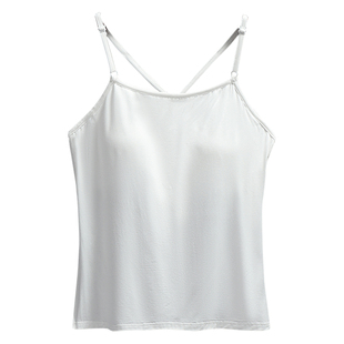 带胸垫三伏天晒背上衣女美背吊带肚兜裸背露背莫代尔