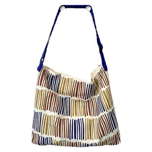 斜挎帆布包女跨大容量文艺夏季简约带拉链休闲可调节单肩包手提包