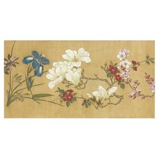 明周之冕百花图卷台北故宫藏高清微喷复制装饰画学习临摹画稿范本