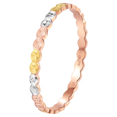 精致18K金满天星尾戒指