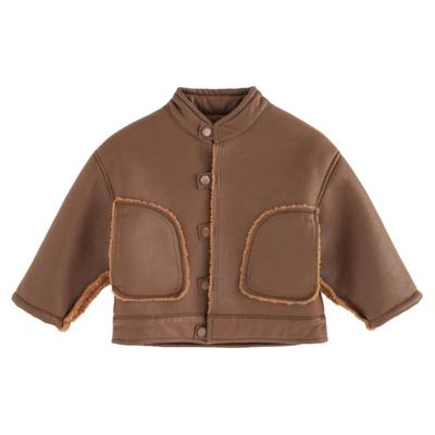 砚台家女童加绒加厚保暖皮衣