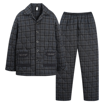 2024新款睡衣冬季男士夹棉袄套装