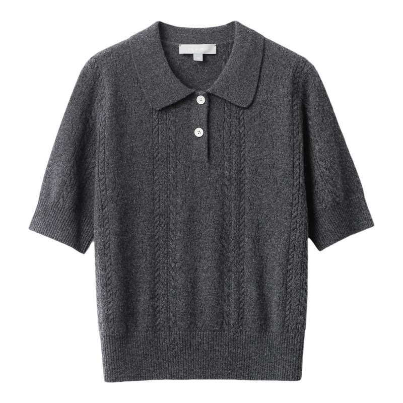 【26秋/*禾同款同料同色/100山羊绒】复古变针/白牛骨扣/套开衫