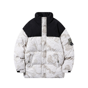 大码拼接立领迷彩棉服男冬季宽松加厚保暖棉衣青少年休闲棉袄外套