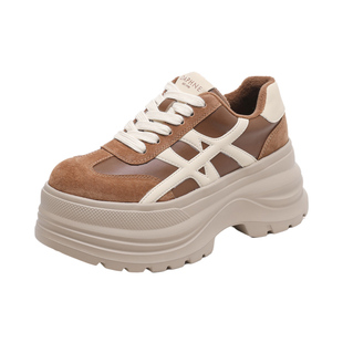 达芙妮厚底德训鞋女款冬季新款小个子增高8CM加绒保暖运动休闲鞋