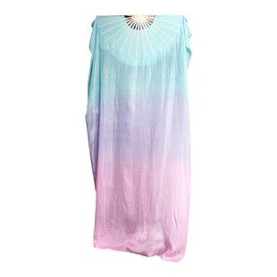 真丝舞蹈扇子广场舞加长浅色渐变长绸扇古典舞表演出梦幻跳舞扇子