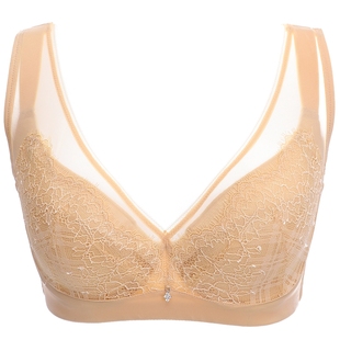 依曼丽内衣女薄款大码背心式大胸显小文胸防走光记忆钢圈调整胸罩