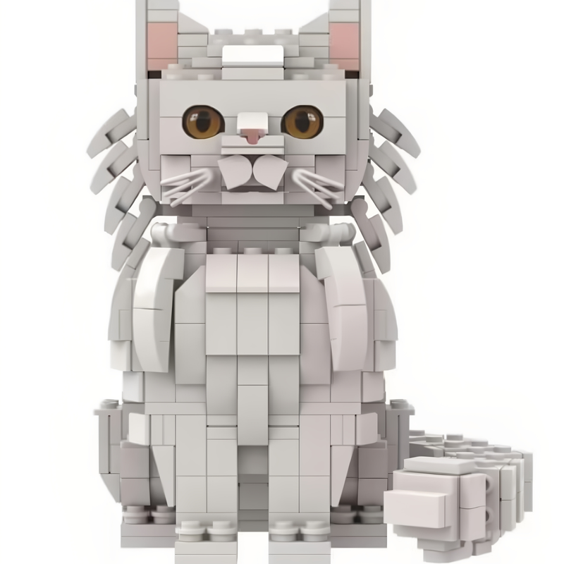 仿真橘猫小颗粒积木解压益智