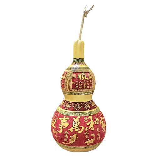 天然特大葫芦摆件家居客厅雕刻大葫芦摆件挂件装饰品带龙头真葫芦