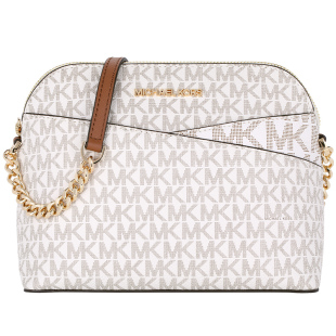 【保证】Michael Kors/MK经典女贝壳包链条老花满印单肩斜挎