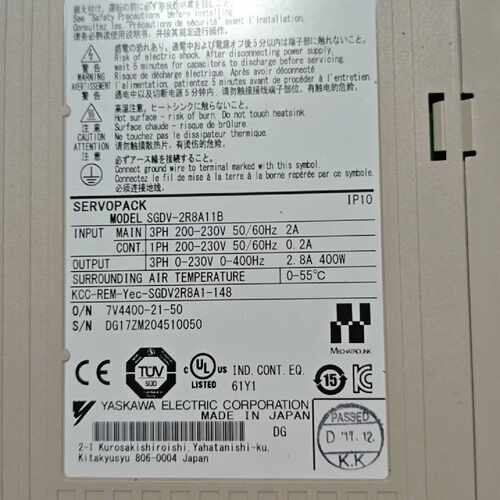 议价安川伺服驱动器SGDV-2R8A11B，400W，三相200