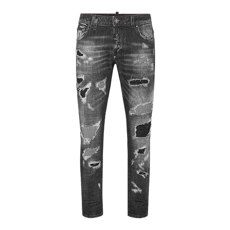 PHILIPP PLEIN 男士Skinny Fit修身破洞牛仔裤