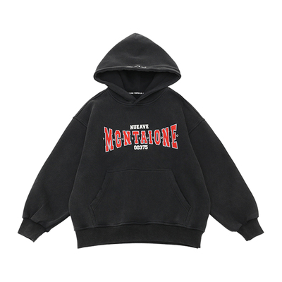 男童加绒卫衣连帽上衣加厚套头衫