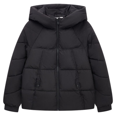 快鱼棉服女2025年冬季新款微宽松净色短款连帽外套防寒加厚小棉袄