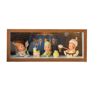 盲盒收纳盒适用泡泡玛特星星人小野造景展示柜礼物带灯相框展示盒