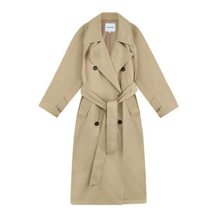 pusumede 巴黎画报 中长款风衣外套女英伦风高级感气质翻领大衣