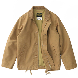 春秋款N1甲板服夹克美式复古阿美咔叽休闲机车工装拉链夹克外套男