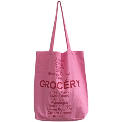 韩版甜美简约粉色女包便携帆布包