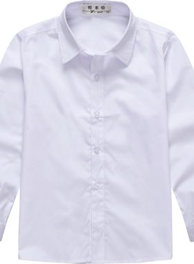 长袖加绒表演童装园服学生白衬衫