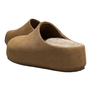 5cm增高勃肯鞋女2025新款冬季厚底博肯鞋一脚蹬外穿加绒半拖鞋子