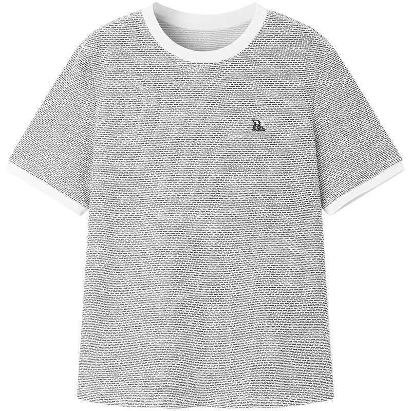 太平鸟爆款升级小香风短袖T恤26夏新洋气宽松圆领撞色针织衫上衣