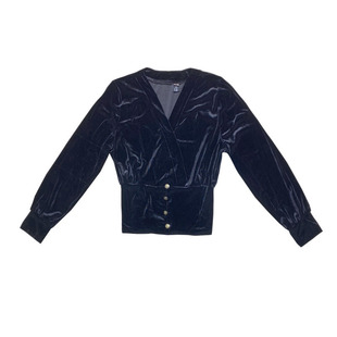 法式衬衫女冬高级设计感黑色金丝绒上衣长袖V领打底衫欧货上衣潮