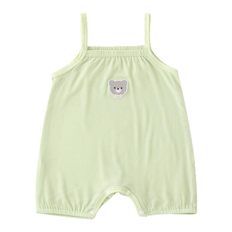 婴儿爬服女宝宝吊带背心连体衣夏
