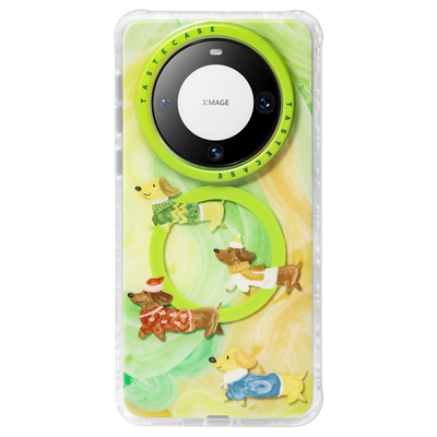 牛油果绿腊肠狗磁吸Mate60保护壳