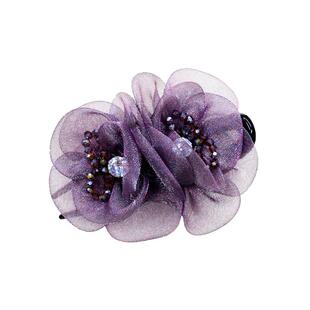 花朵盘发三齿鸭嘴夹大号新款发夹后脑勺抓夹鱼嘴夹中号发饰夹子女