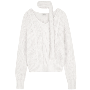 Kleesier 韩国直邮粉色V领毛衣女秋冬新款宽松慵懒针织衫挂脖上衣